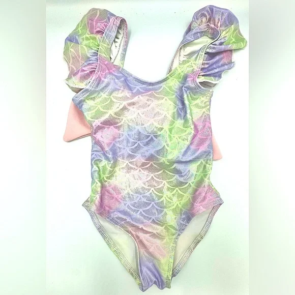 Lola and the Boys Sz 6 Mermaid Bow One Piece Swimsuit - Picture 3 of 6